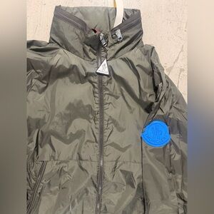 Moncler Olive Green Nylon Jacket with Black Label Patch
